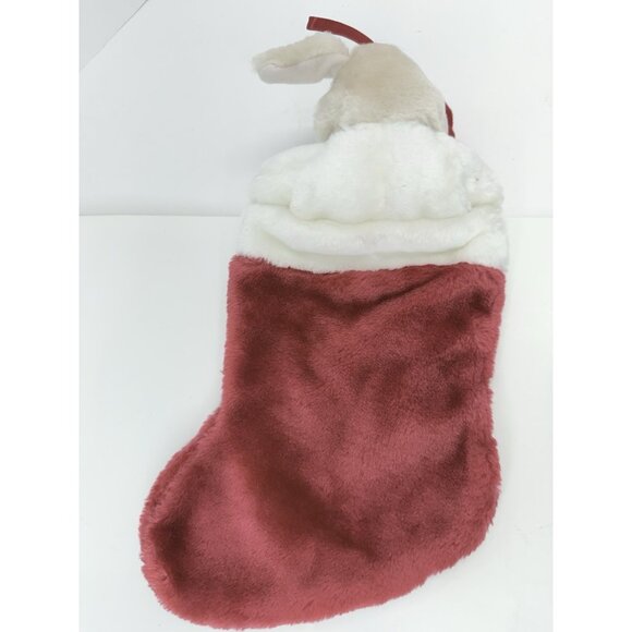 Set Of 2 Vintage Christmas Stockings Purina Beggin Strips Dog Puppy Red Green - Picture 7 of 10